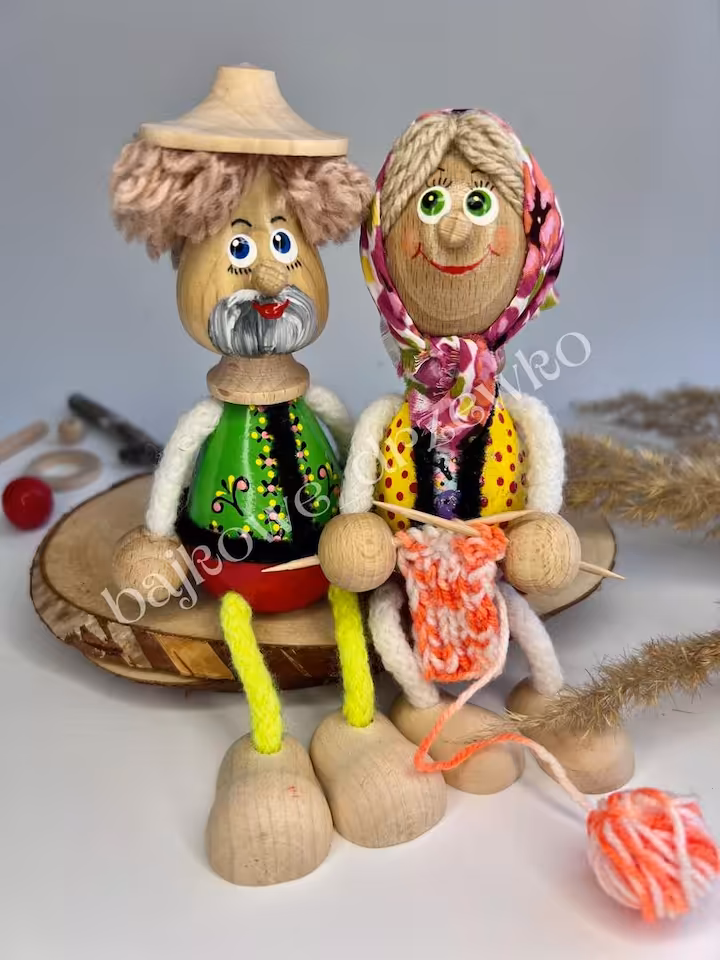 Drewniany zestaw kolekcjonerski «Babcia i Dziadek»