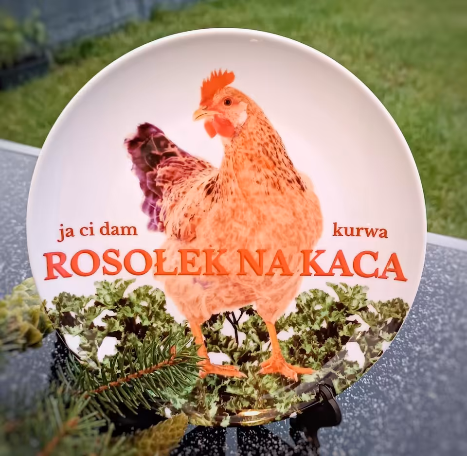 Talerz ceramiczny Sarnodzieło 20 cm Ja Ci dam kurwa rosołek na kaca