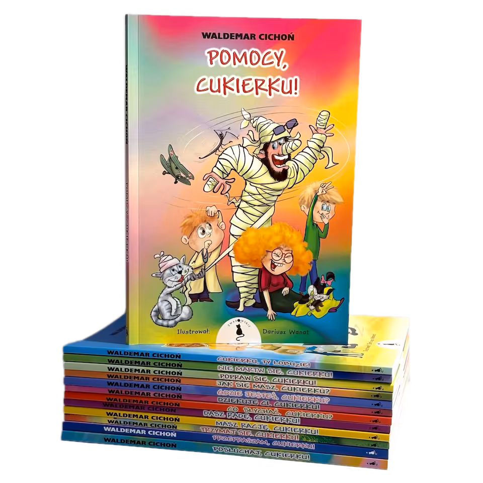 Komplet książek o przygodach kota Cukierka w miękkiej oprawie