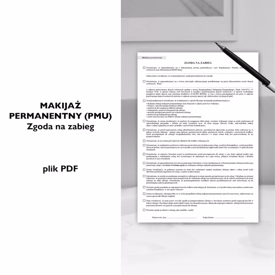 MAKIJAŻ PERMANENTNY - zgoda na zabieg | formularz zgody