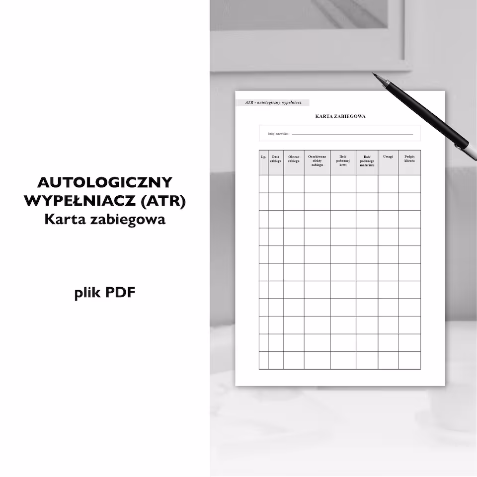 AUTOLOGICZNY WYPEŁNIACZ ATR - karta zabiegowa