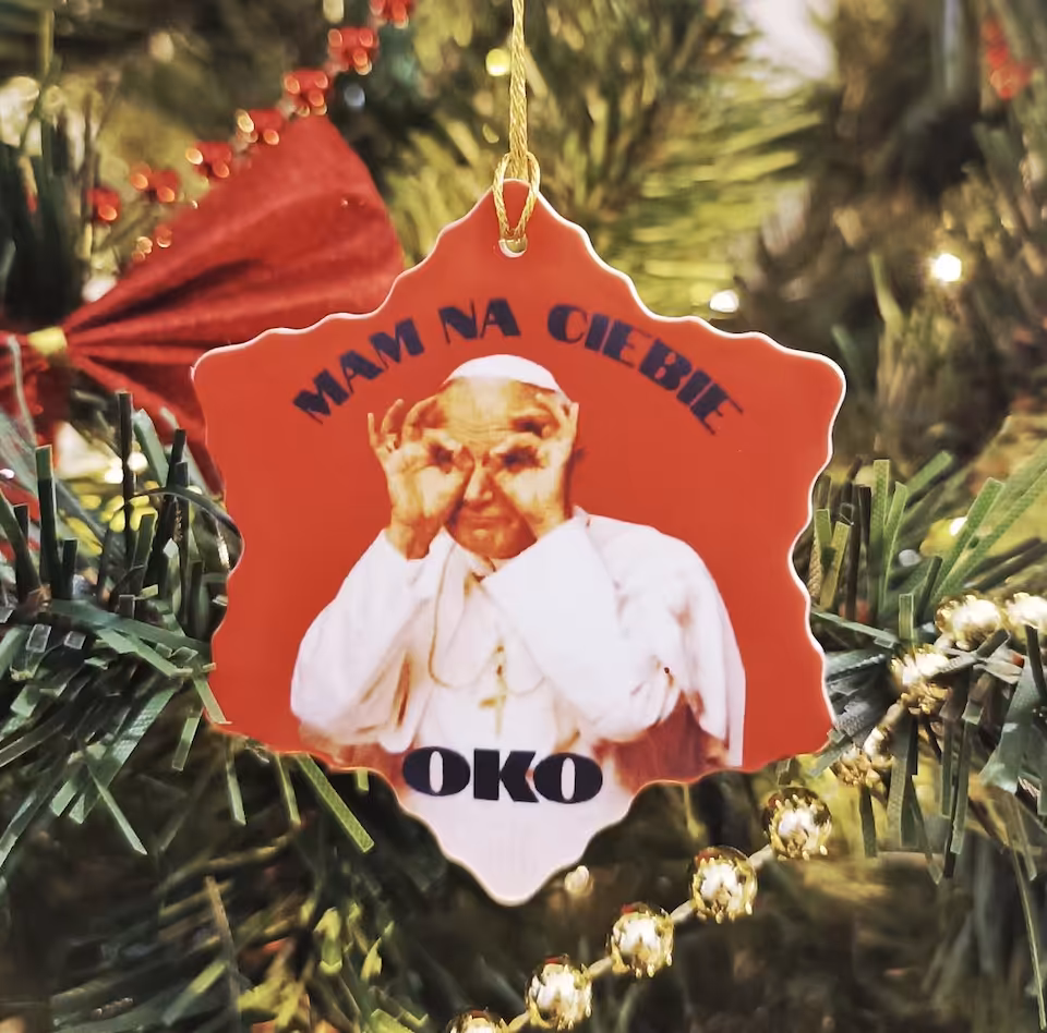 Zawieszka na choinkę  Sarnodzieło 7 cm mam na ciebie oko