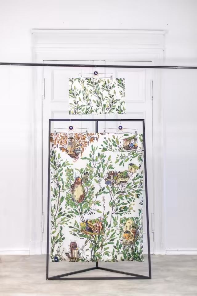 Komplet pościeli Domki kołdra M 140x200, poduszka M 50x60
