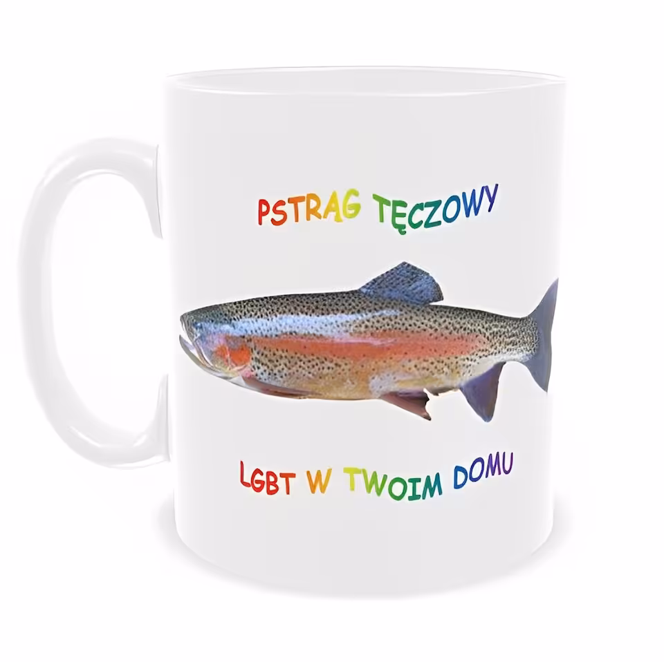 Kubek 330 ml Sarnodzieło Pstrąg tęczowy LGBT w Twoim domu, 330 ml