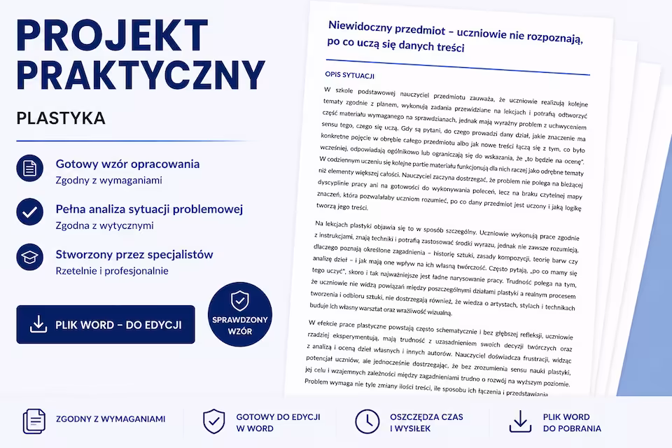 Projekt praktyczny -  Nauczanie plastyki