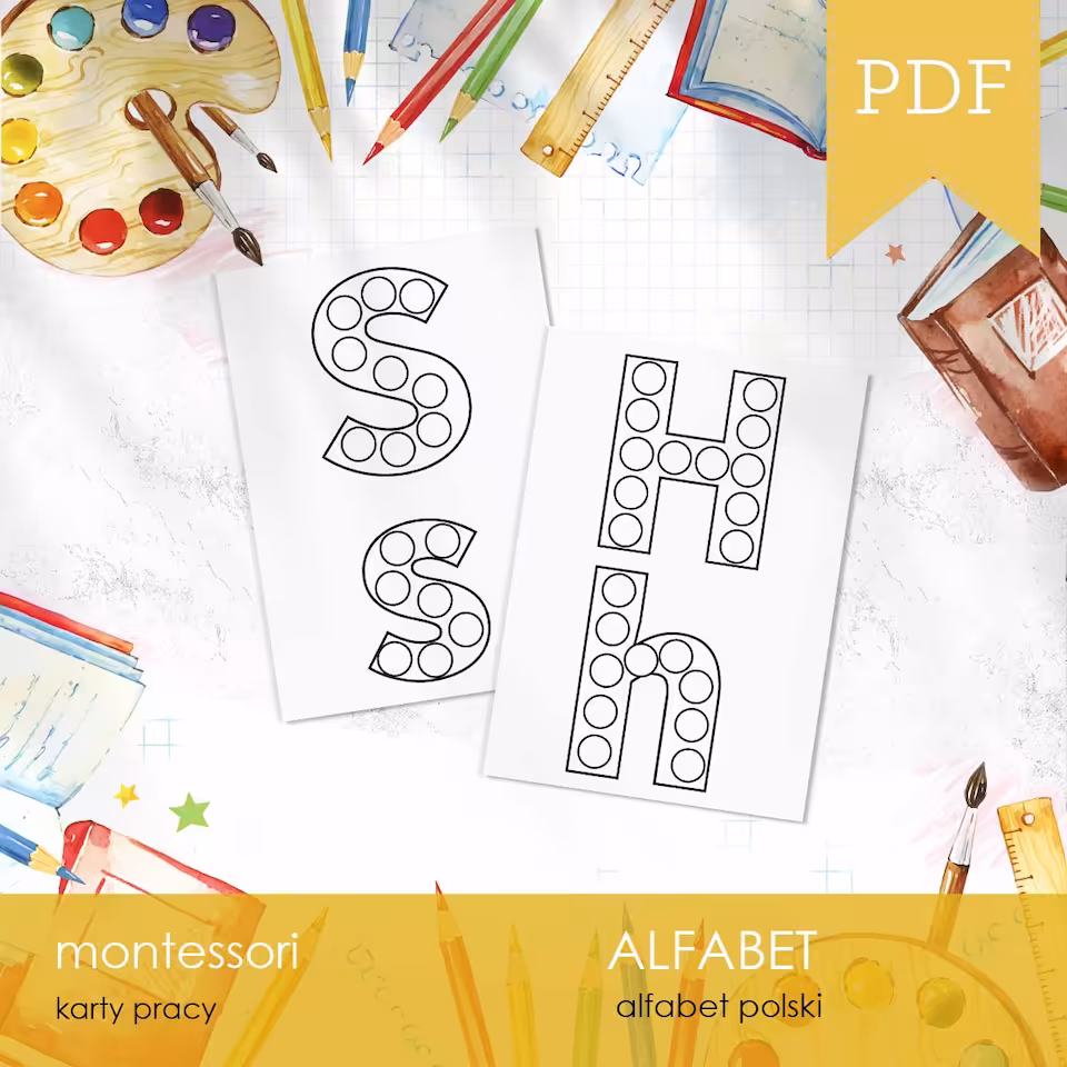 Alfabet - Malowanki kropkowe