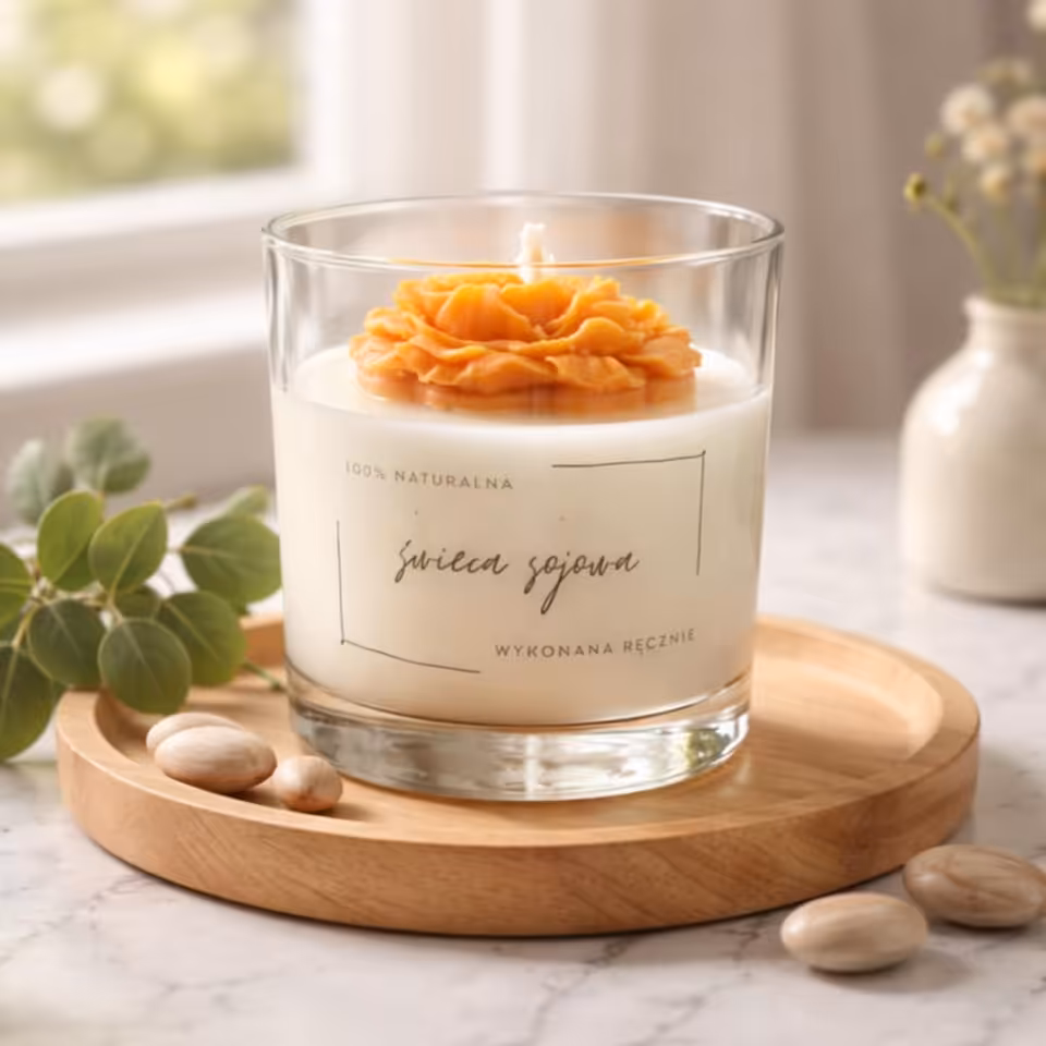 Świeca sojowa "Jaśminowa róża"