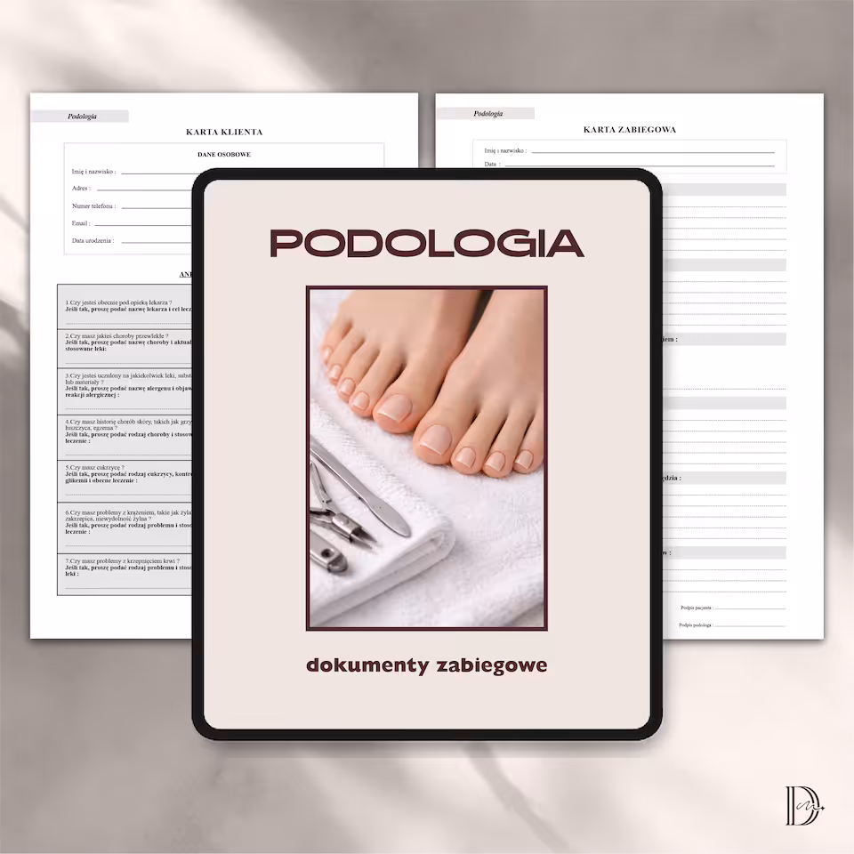 PODOLOGIA dokumenty zabiegowe PAKIET