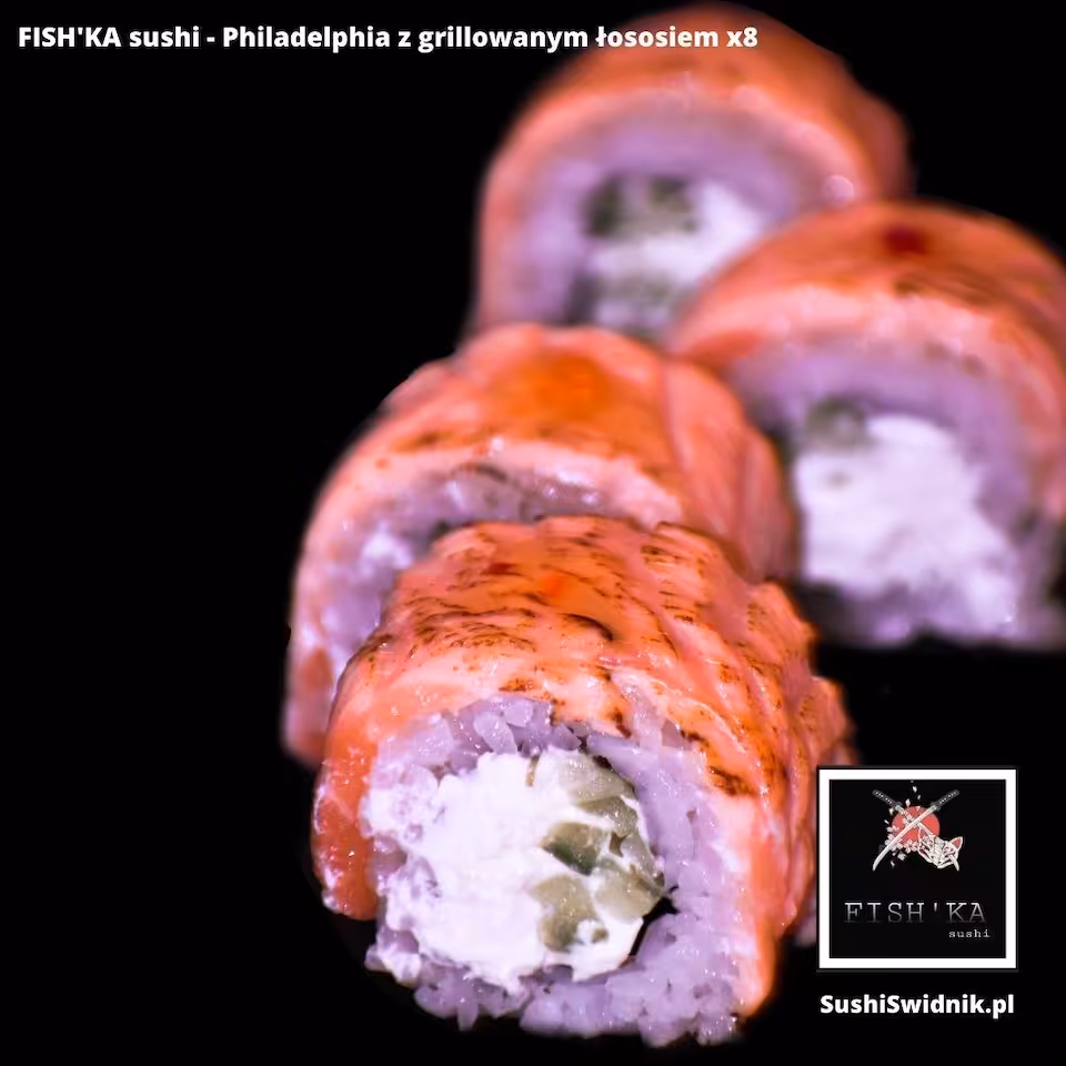 Philadelphia z grillowanym łososiem x8