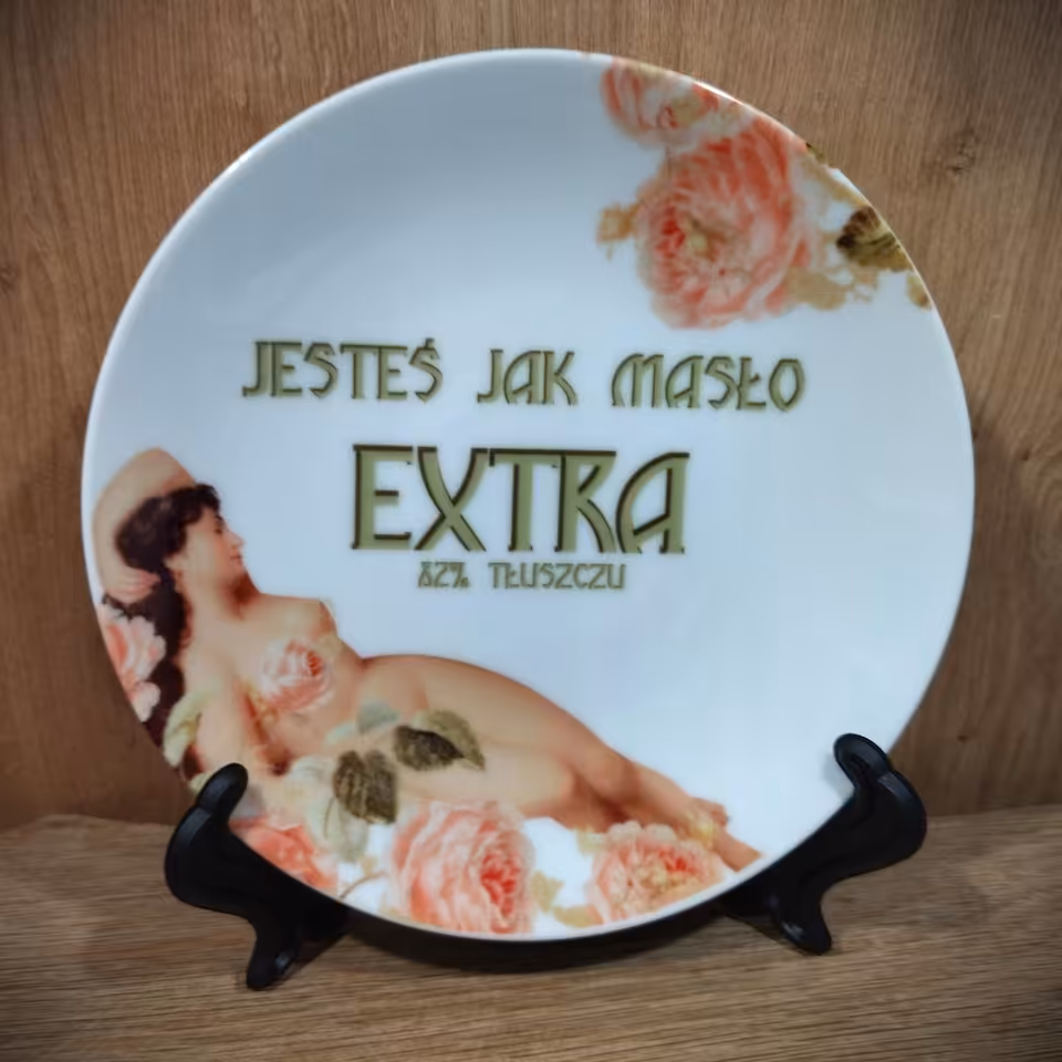 Talerz Sarnodzieło MINI 16cm Jesteś jak masło extra 82% tłuszczu