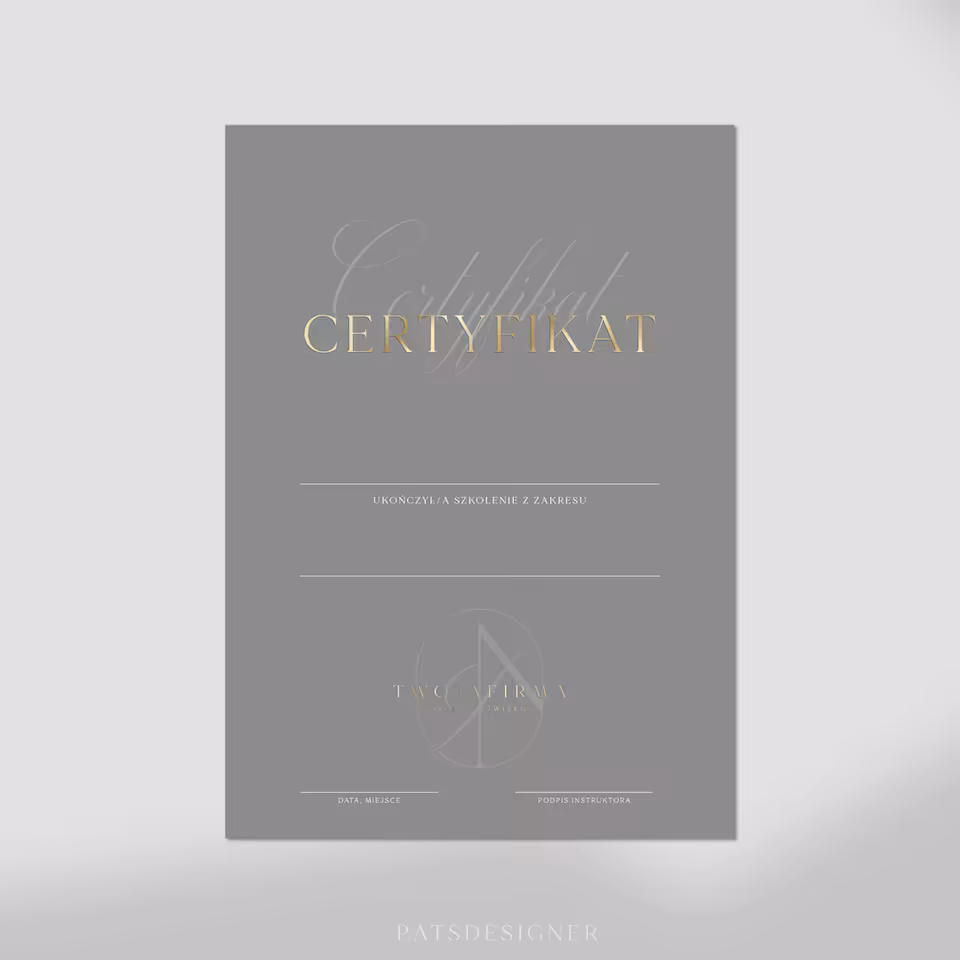 Certyfikat CLASSY pion - szary ciemny