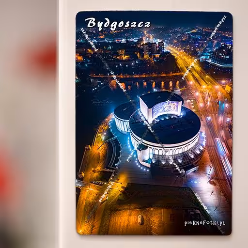 Magnes na lodówkę Panorama Bydgoszczy z Operą 7 x 10 cm 1 sztuka