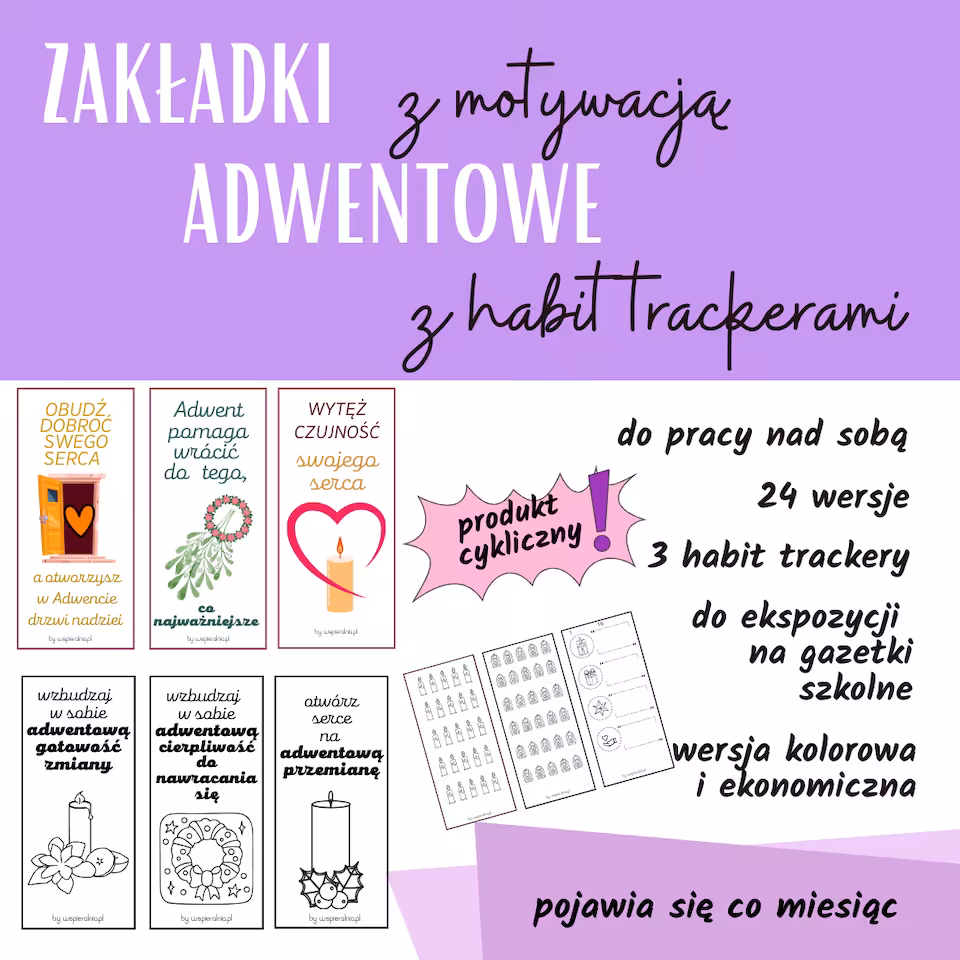 ZAKŁADKI ADWENTOWE Z HABIT TRACKEREM