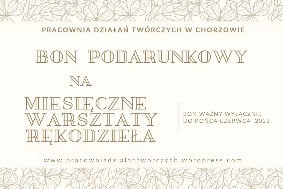 Bon podarunkowy - miesięczne zajęcia