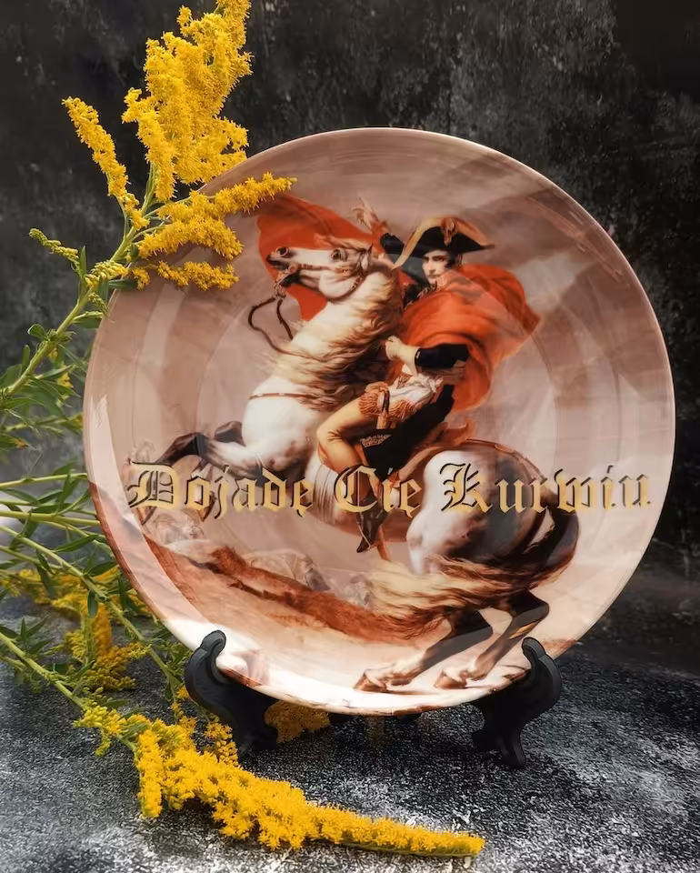 Talerz ceramiczny Sarnodzieło 20 cm Dojadę Cię kurwiu