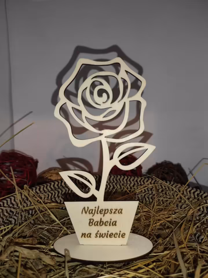 KWIAT RÓŻA NA DZIEŃ BABCI