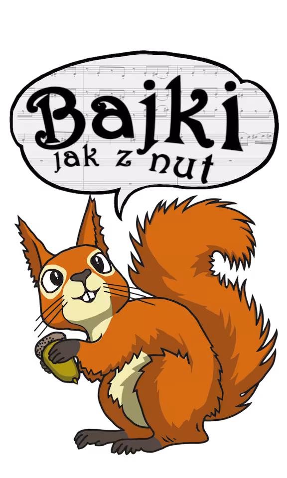BAJKI JAK Z NUT - Naklejka z wiewiórką