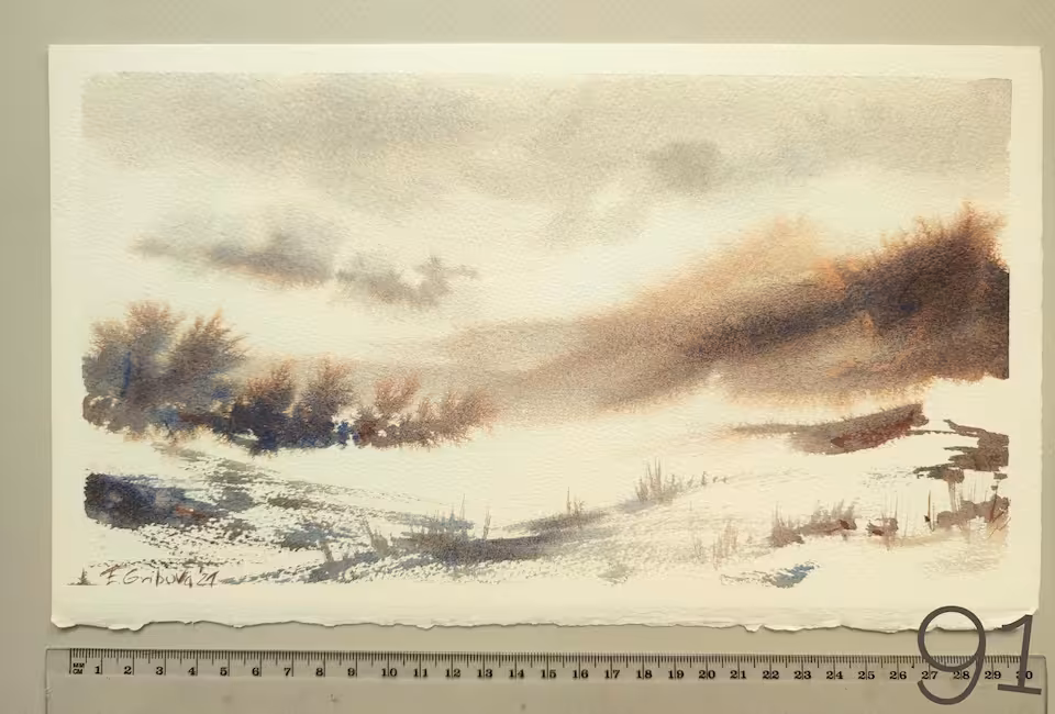 Akwarela "Two colours 1" / 91