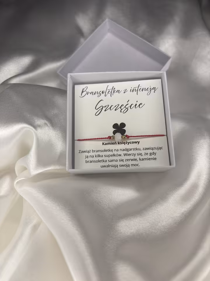 BRANSOLETKA SZCZĘŚCIA Z KAMIENIEM KSIĘŻYCOWYM