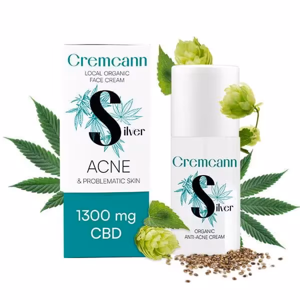 Krem organiczny Cremcann Silver 1300 mg CBD na trądzik ze srebrem Annabis