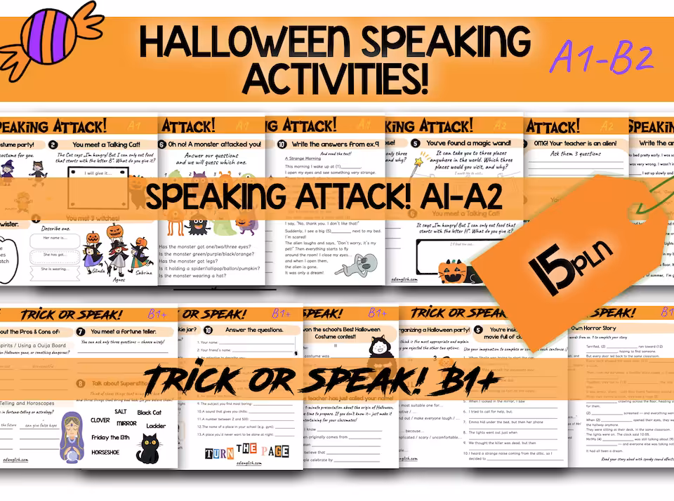 HALLOWEEN SPEAKING ACTIVITIES A1-B2