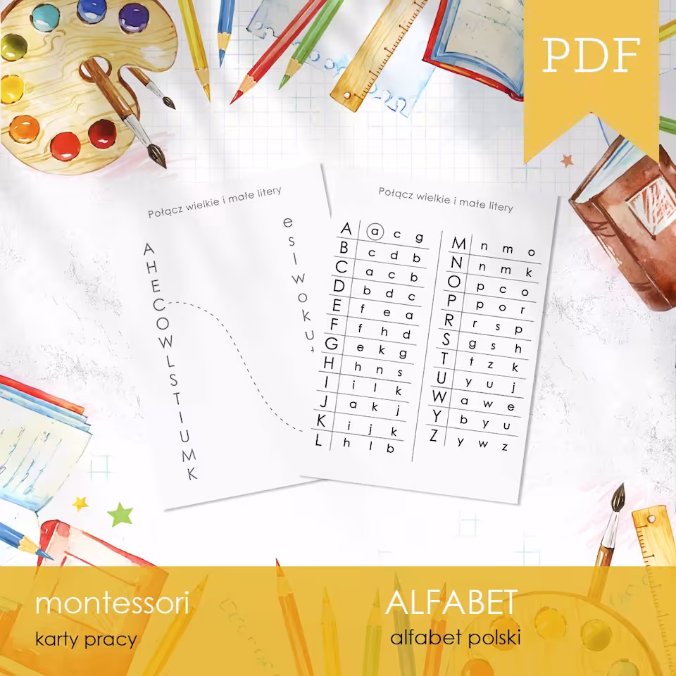 Alfabet - Połącz wielkie i małe litery