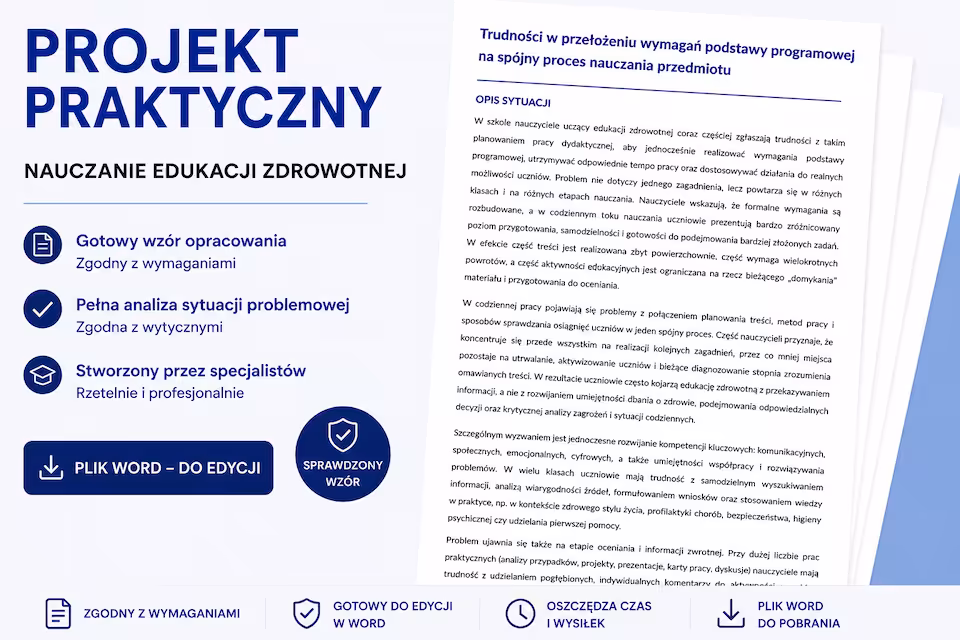 Projekt praktyczny -  Nauczanie edukacji zdrowotnej