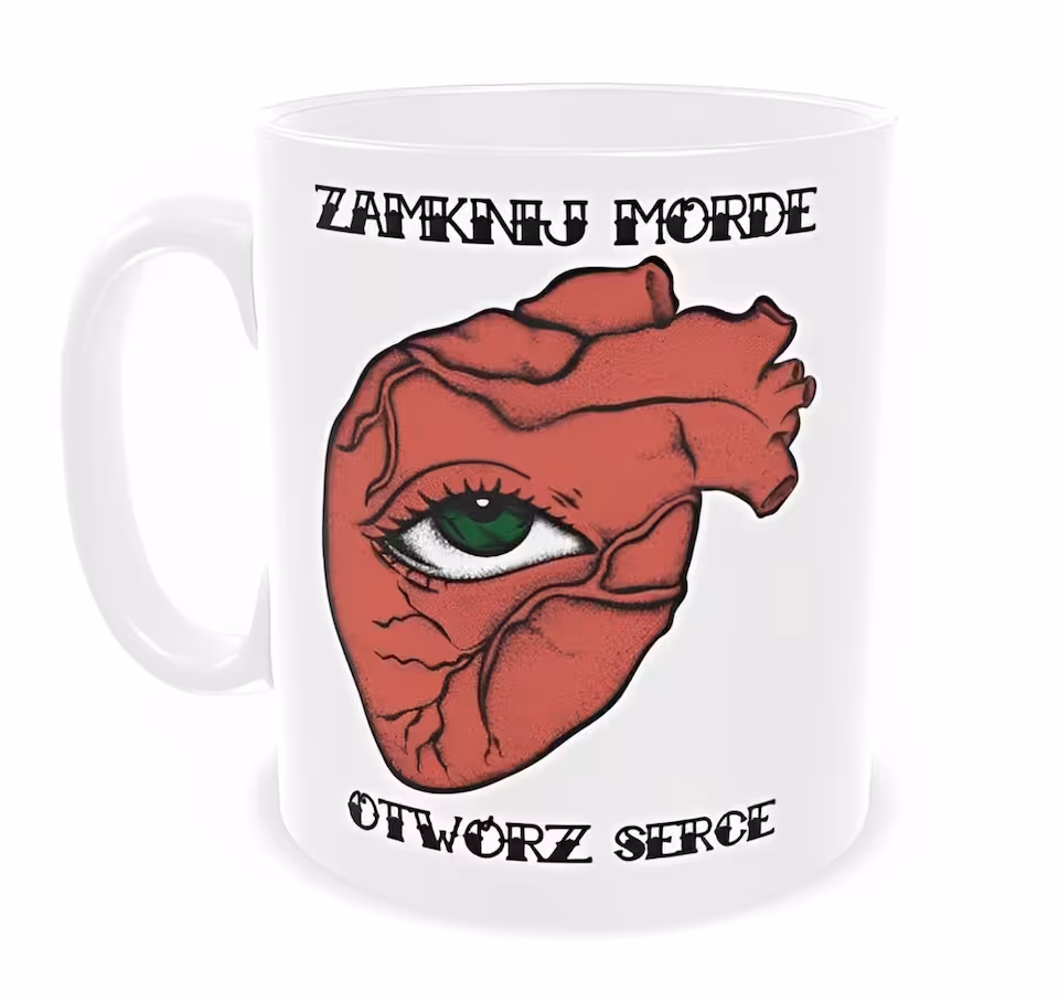 Kubek 330 ml Sarnodzieło Zamknij mordę otwórz serce