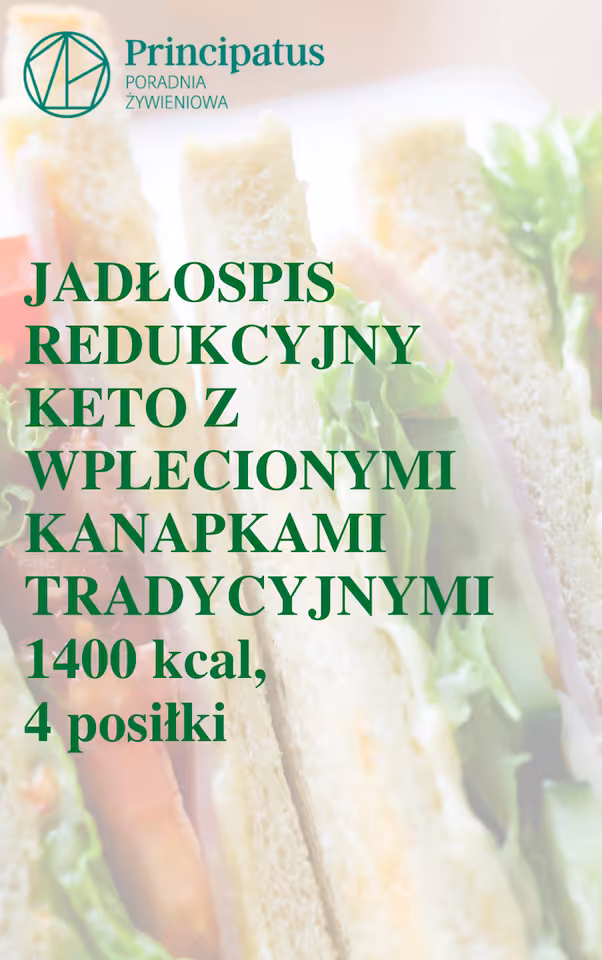 Idea keto z wplecionymi kanapkami z tradycyjnym pieczywem, jadłospis redukcyjny, 2 + 5 dni, 1400kcal, 4 posiłki, lista produktów, miary domowe, sezon wiosna