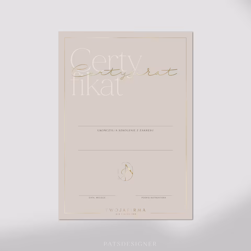 Certyfikat SOFT pion - beż zgaszony