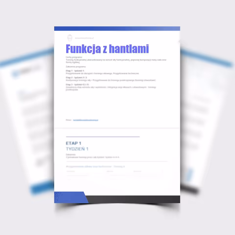 Funkcja z hantlami Plan treningowy PDF