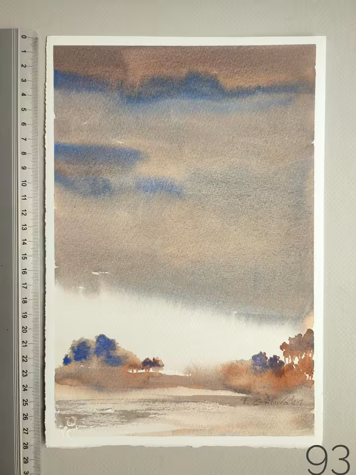 Akwarela "Two colours 3" / 93