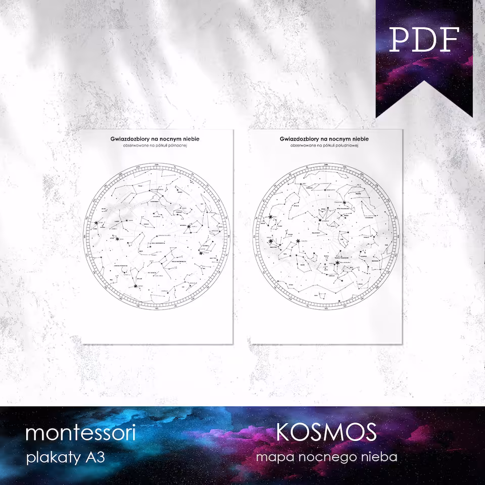 Kosmos - Gwiazdy - Mapa nocnego nieba