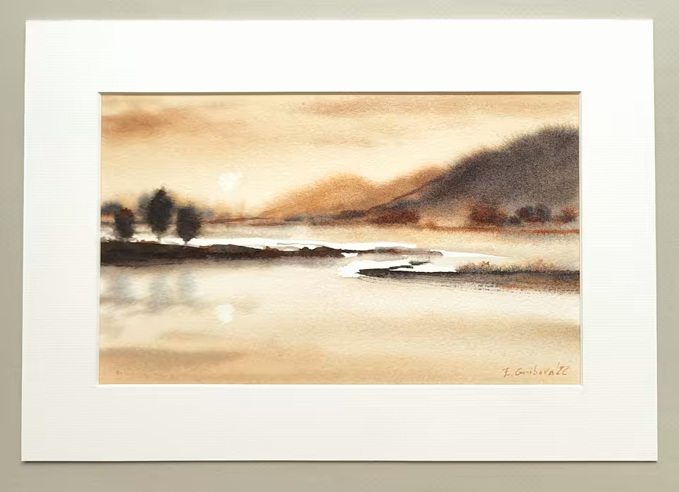 Akwarela "Misty morning landscape" / 176