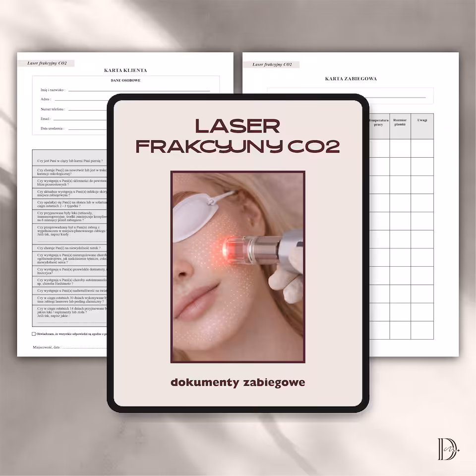 LASER FRAKCYJNY CO2 dokumenty zabiegowe PAKIET