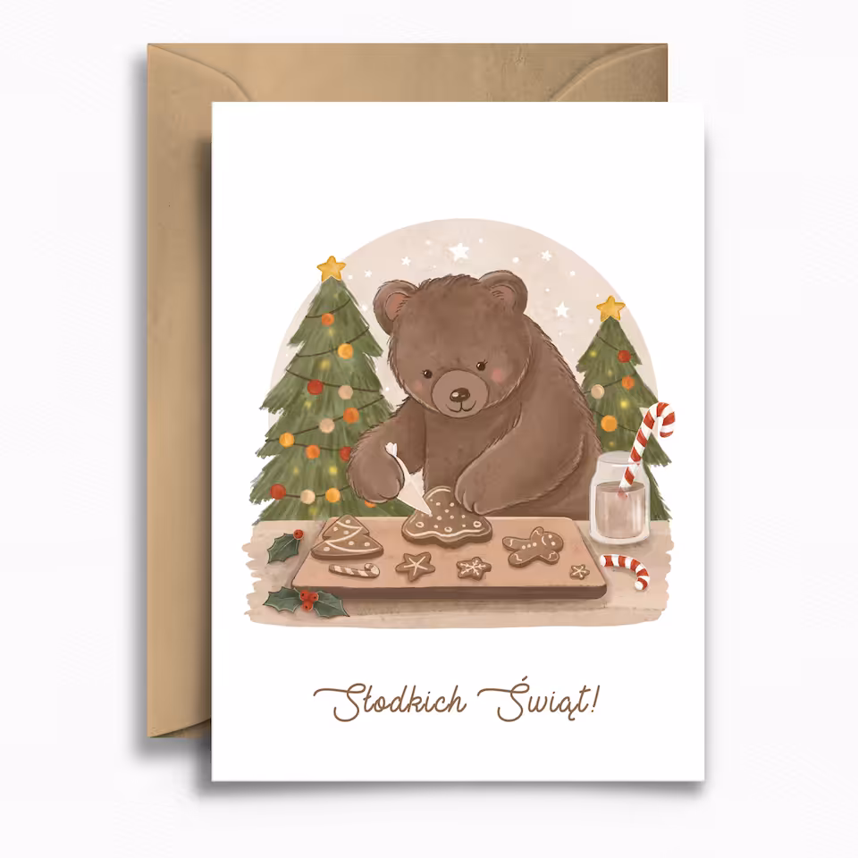 KARTKA • MIŚ Z PIERNICZKAMI