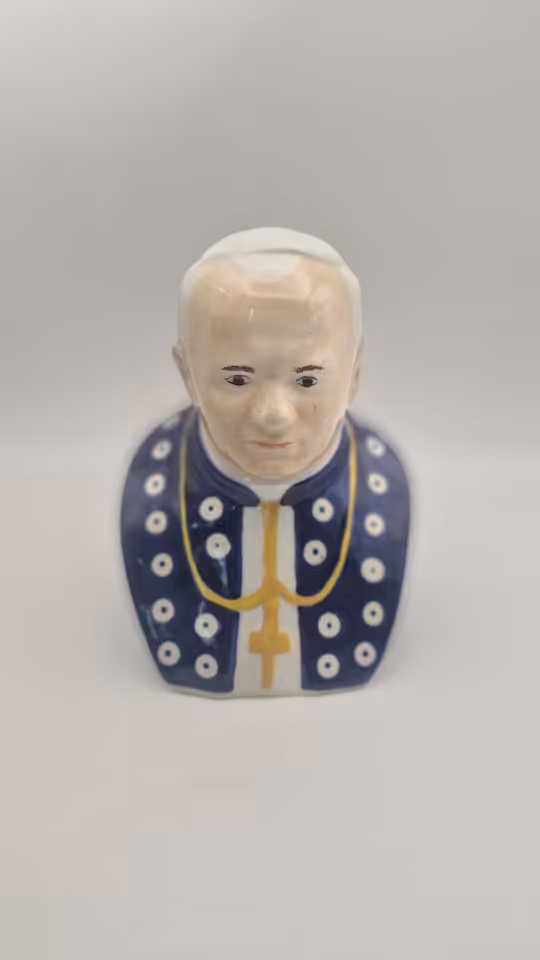 Popiersie Jana Pawła II – ręcznie malowana figurka kolekcjonerska | 14 cm