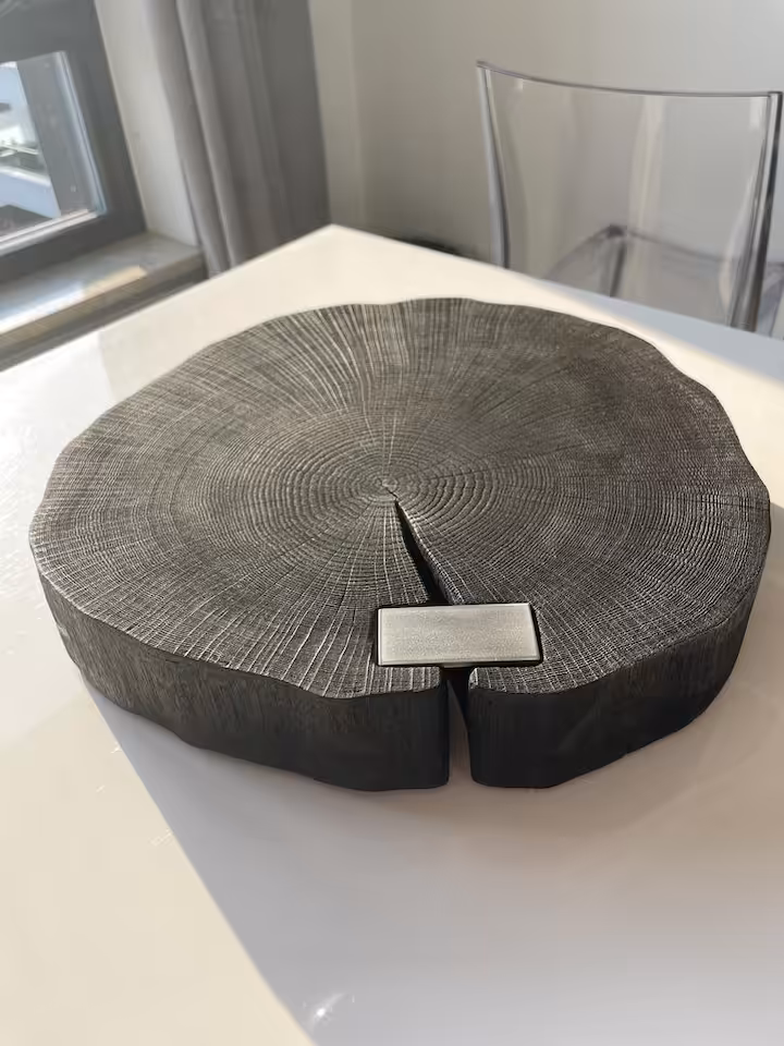 Czarny plaster DĄB ze srebrnym detalem