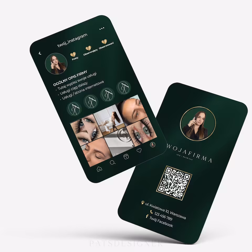 Wizytówka insta - zieleń