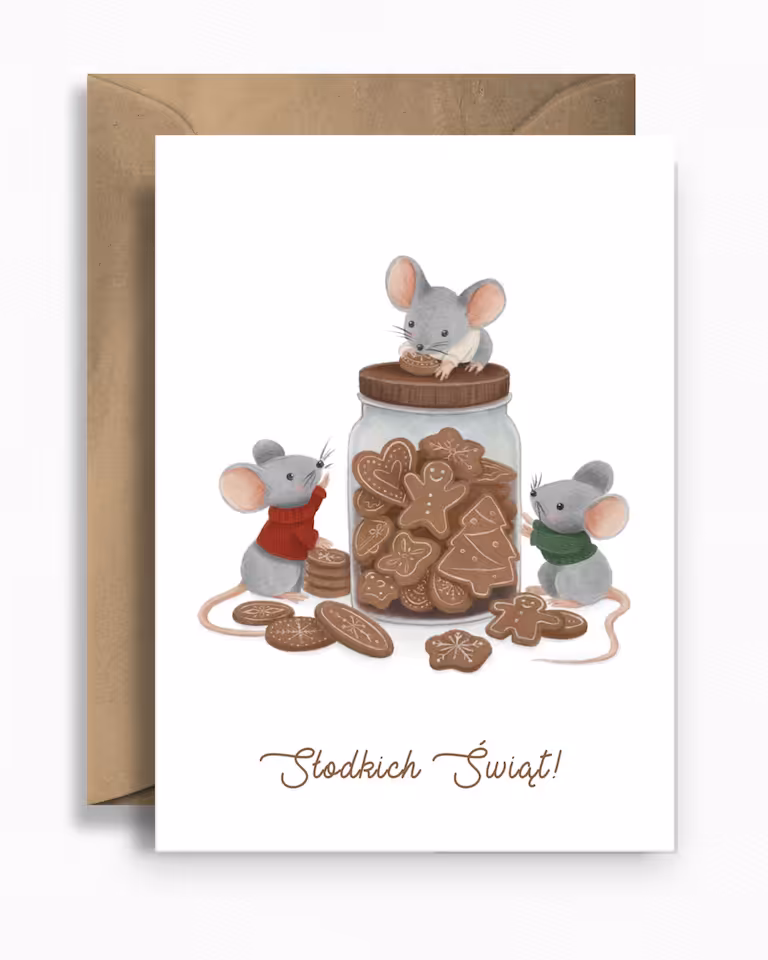 KARTKA • MYSZKI Z PIERNICZKAMI
