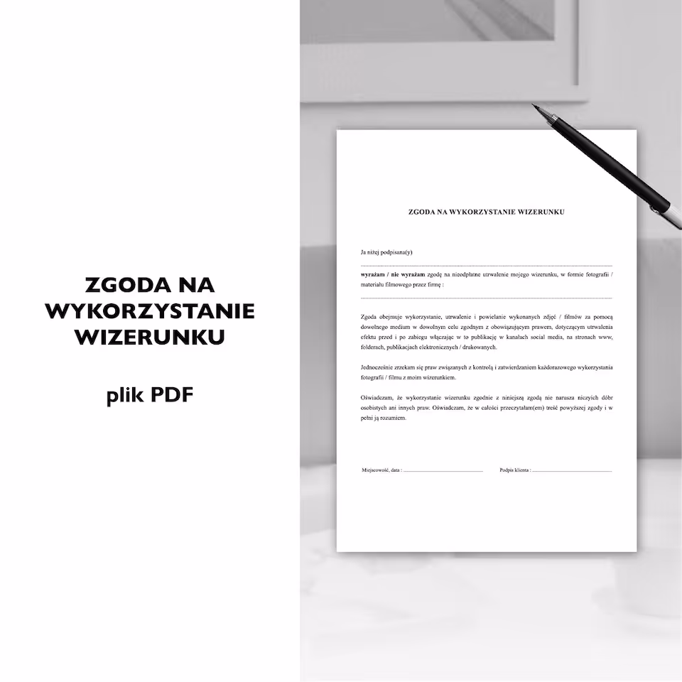 Zgoda na wykorzystanie wizerunku dla salonu kosmetycznego