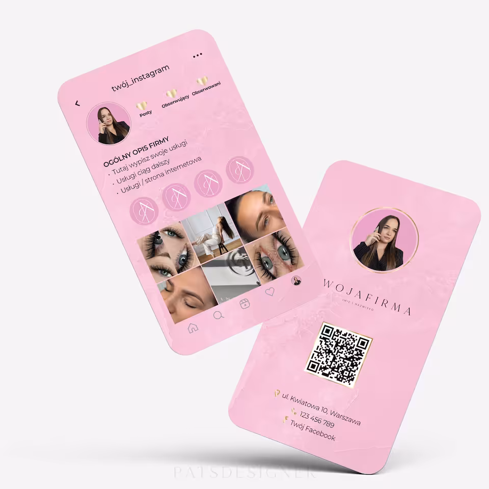 Wizytówka insta - cukierkowy róż marmur