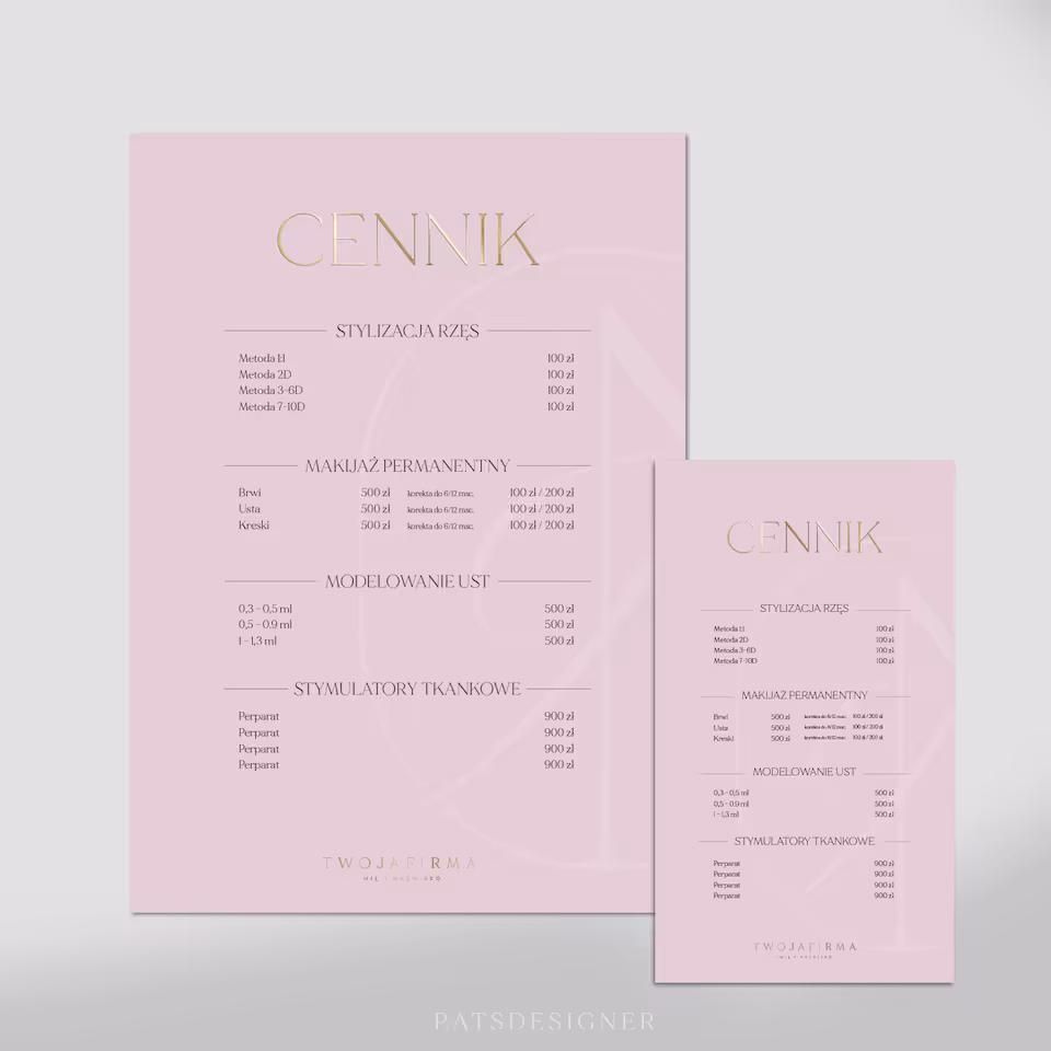 Cennik minimal - róż brudny gładki
