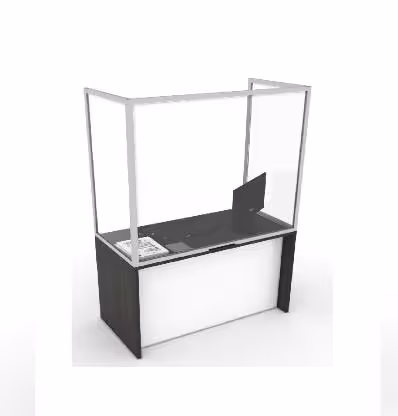 OSŁONA NA BIURKO,  profil aluminiowy, WYPEŁNIENIE plexi 3 mm, WYMIAR 500x1000x500 mm, h1000m