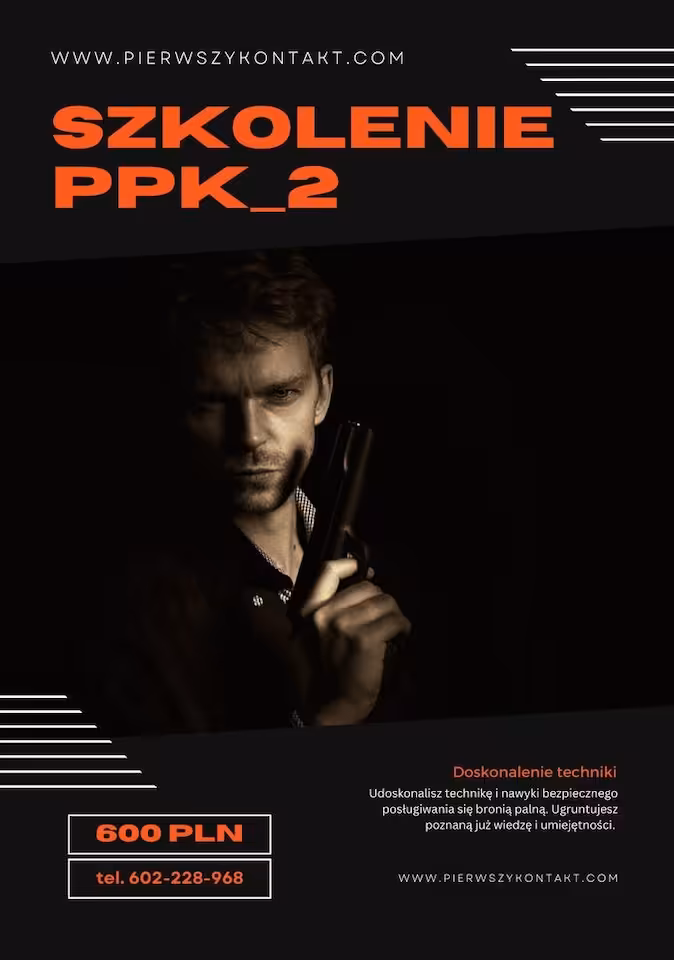 voucher szkolenie pistolet pierwszy kontakt PPK 2 Strzelnica Oświęcim