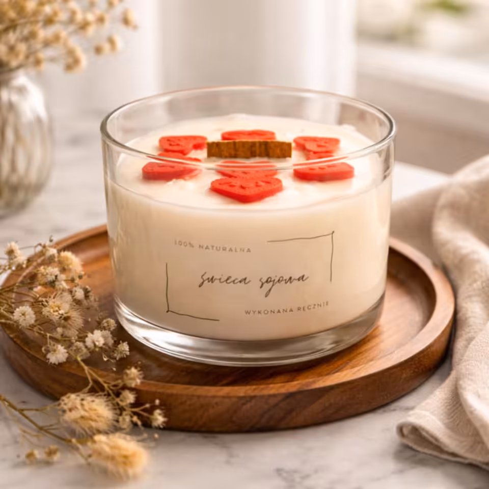 Świeca sojowa "Sprawiasz, że czuję się cudownie" - biała herbata z figą