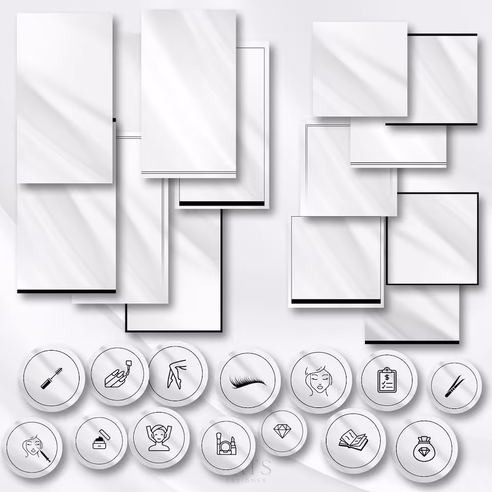 Biała satyna+czerń - pakiet grafik