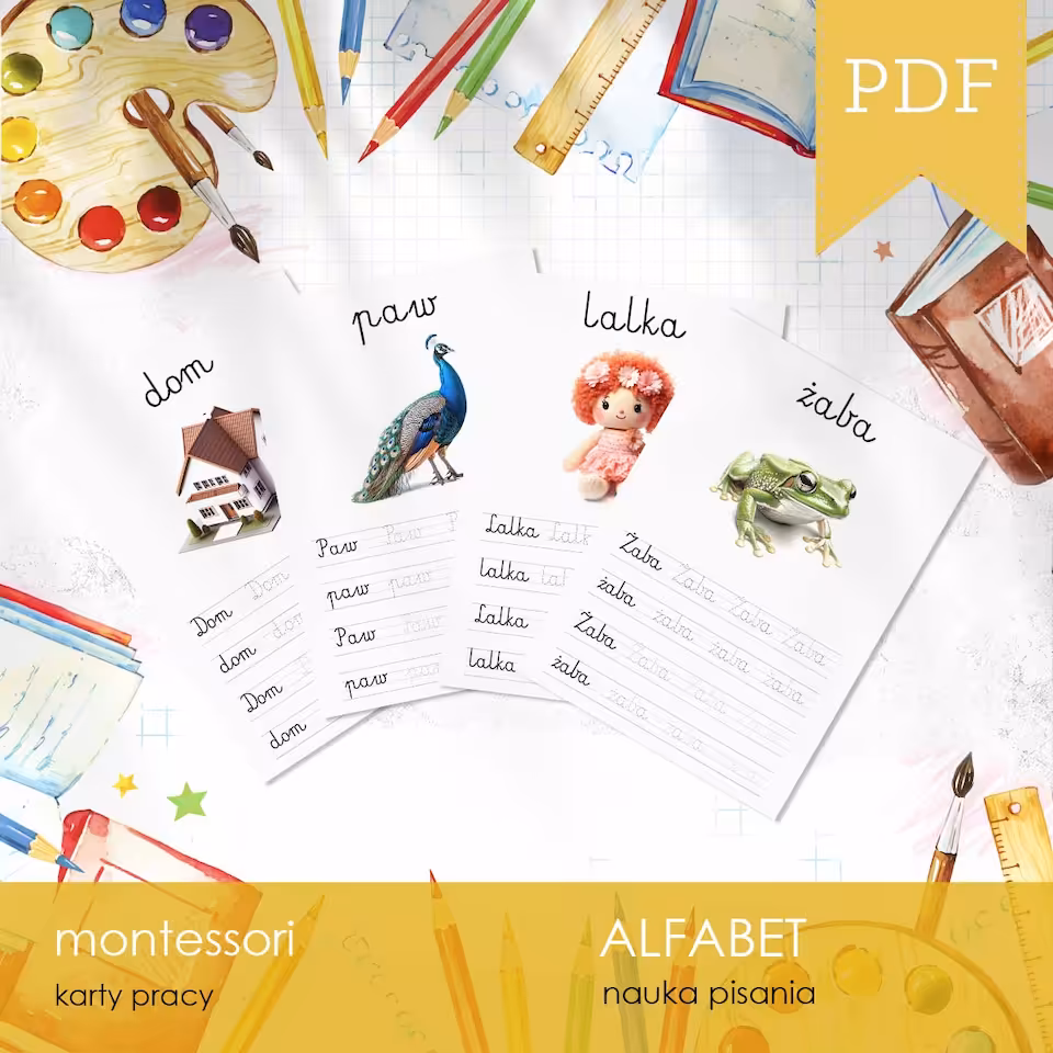 Alfabet - Nauka pisania - Obrazki