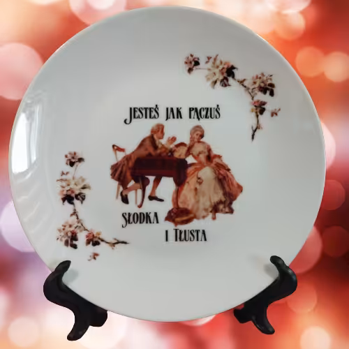 Talerz ceramiczny Sarnodzieło 20 cm Jesteś jak pączuś. Słodka i tłusta