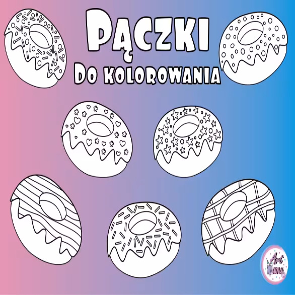 Pączki Donuty do kolorowania